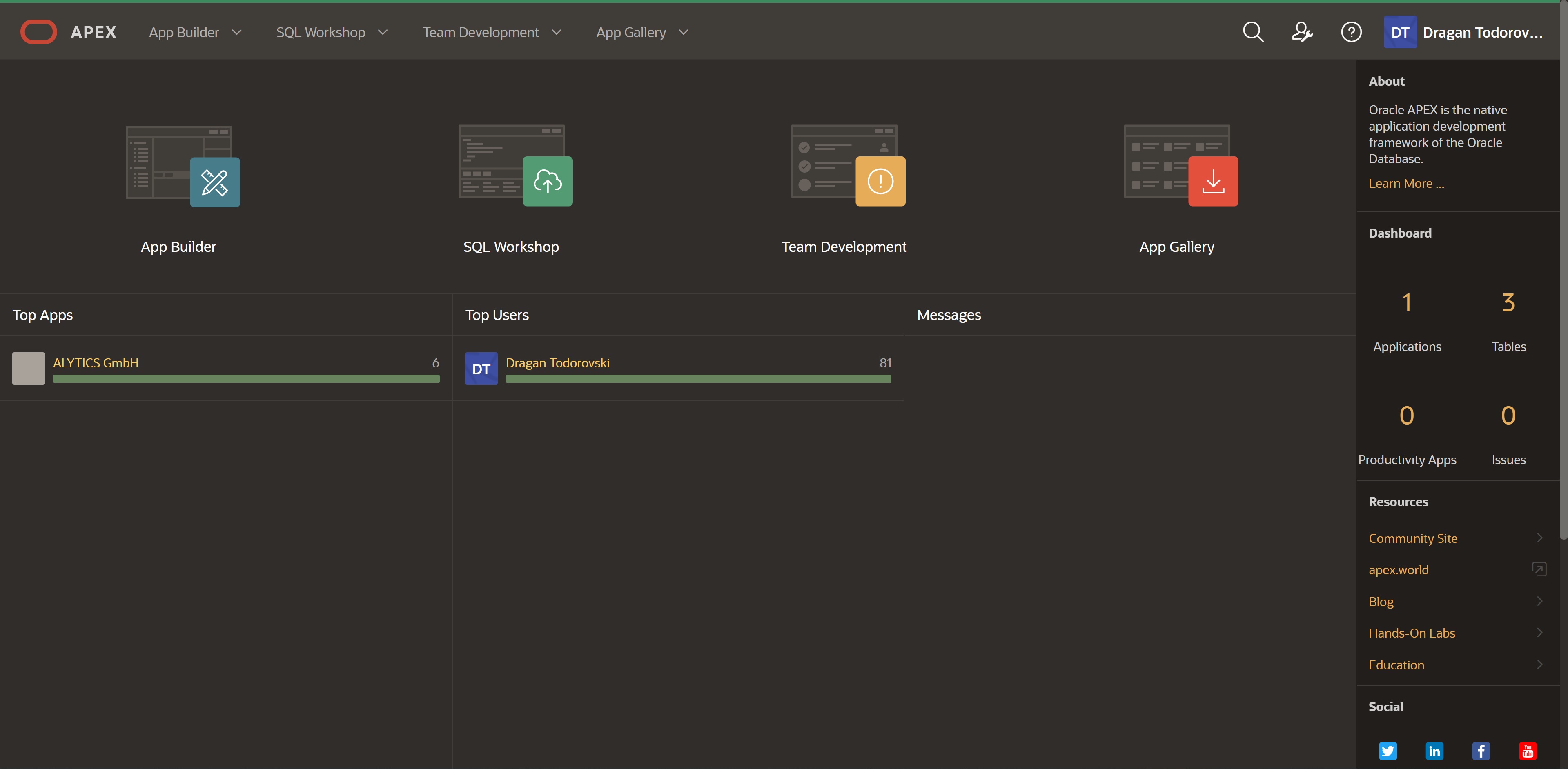 Oracle Apex IDE